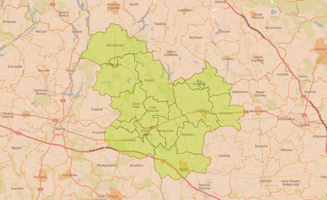 zasięg komornik Koło